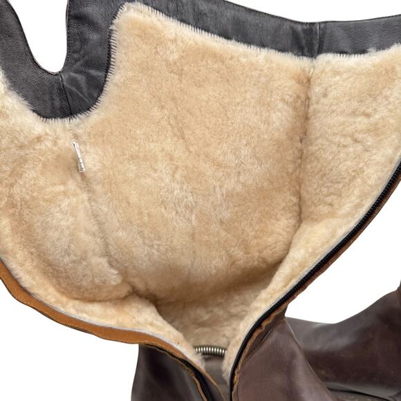 EMU Australia Shearling Leather Boot Armidale Tall Riding SZ 10 Women's Brown - Picture 10 of 15